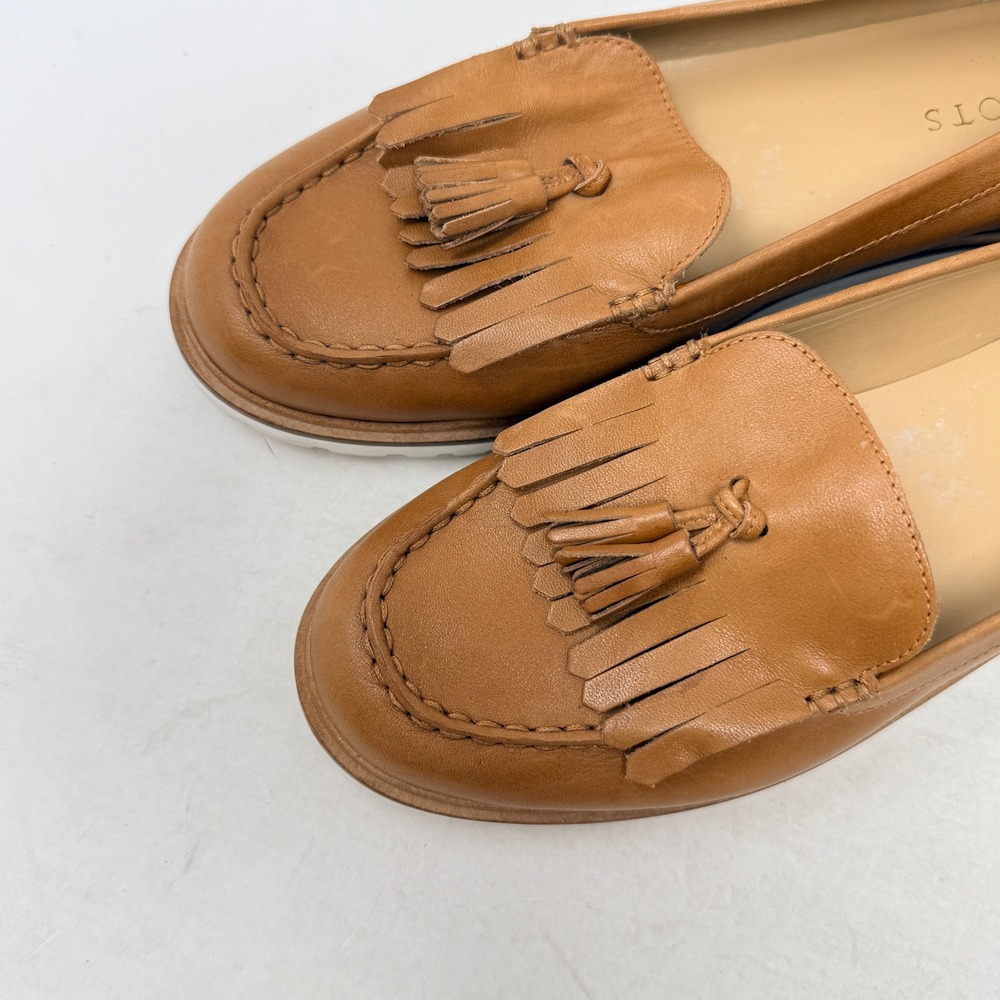 Talbots Tassel Loafers Cognac 9M Casual Leather Kiltie Lug Sole Timeless Preppy - Picture 8 of 9